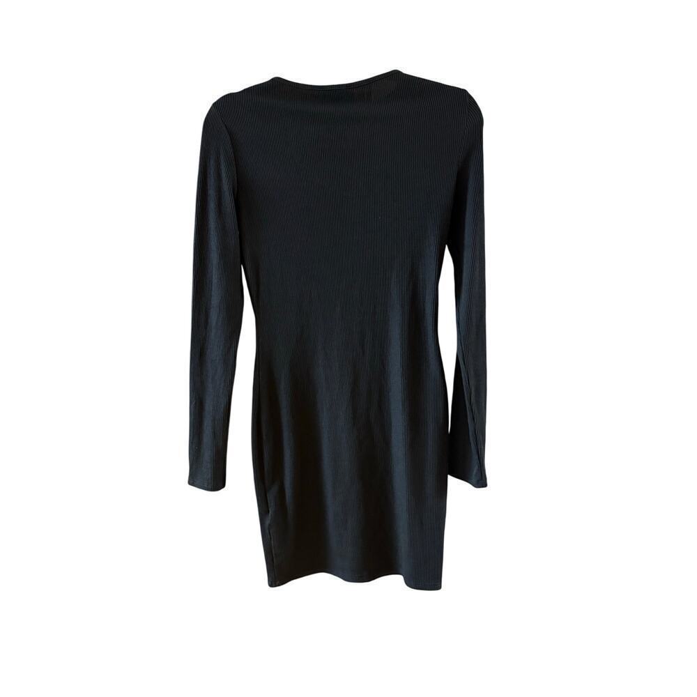 NWT Pretty little thing basic black ribbed long sleeve dress 6 - Picture 7 of 11
